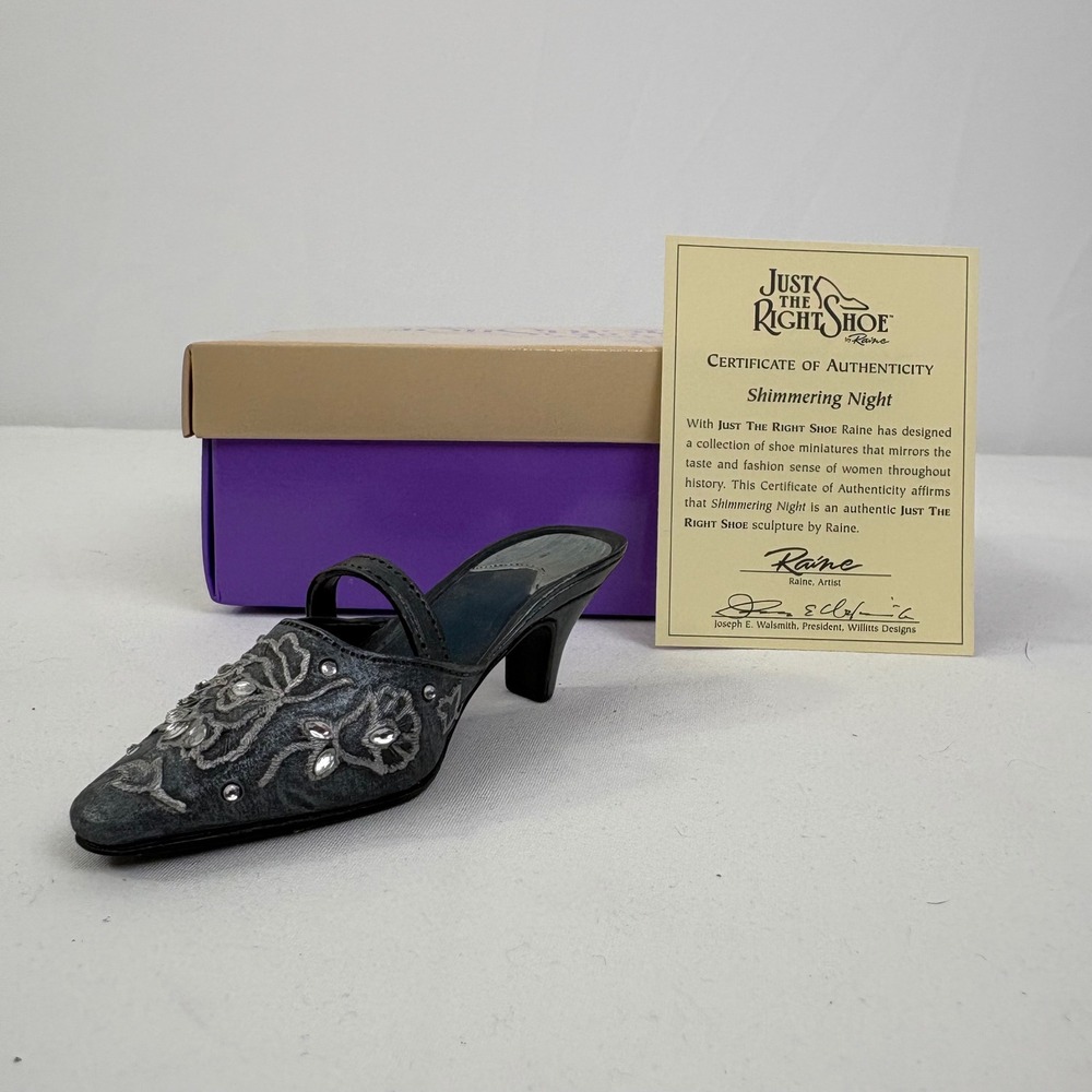 Vintage Just The Right Shoe By Raine Shimmering Night 25038 1999 COA Box